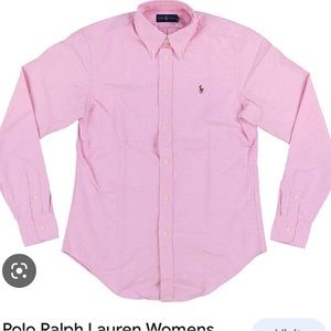 Ralph Lauren pink polo long sleeve